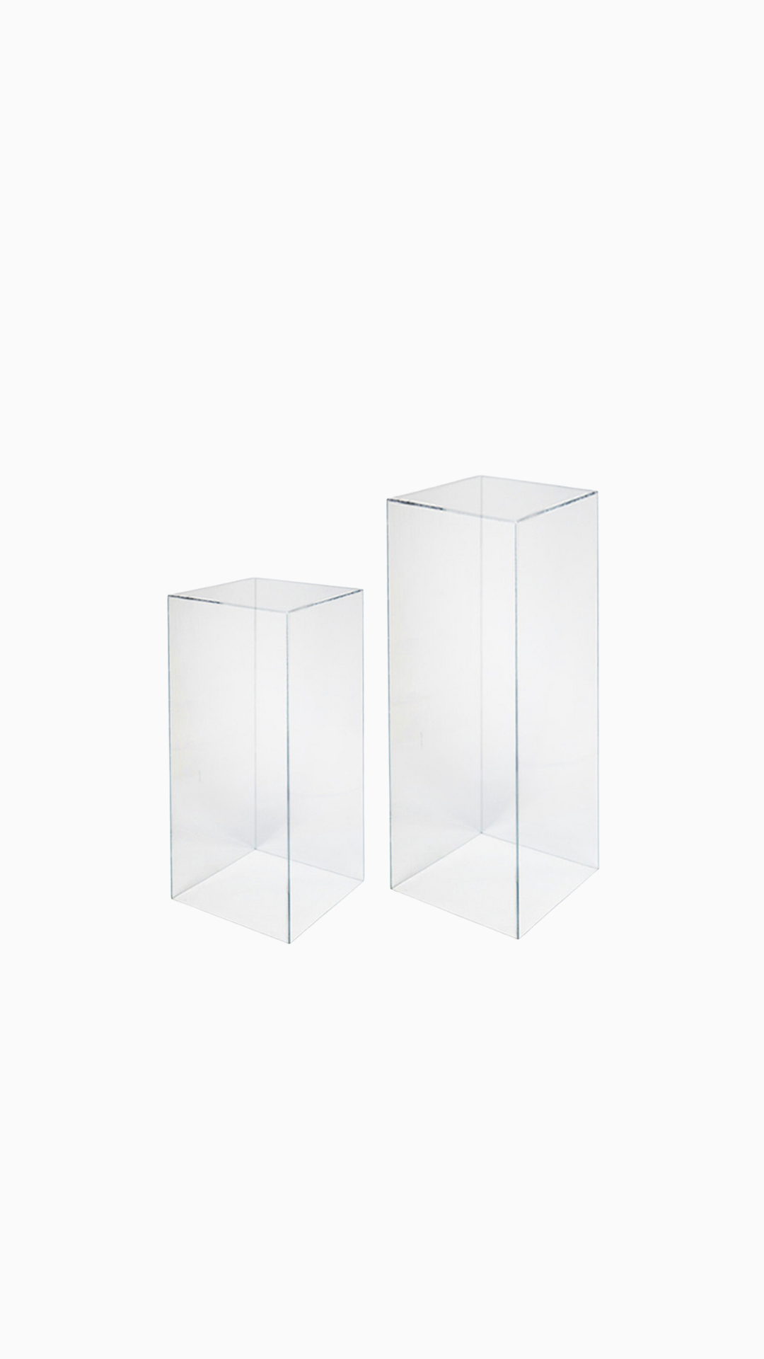 Pedestal Plinth Clear Acrylic - Set of 2