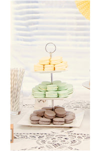 Cake / Dessert Stand 3-Tiered in White Ceramic