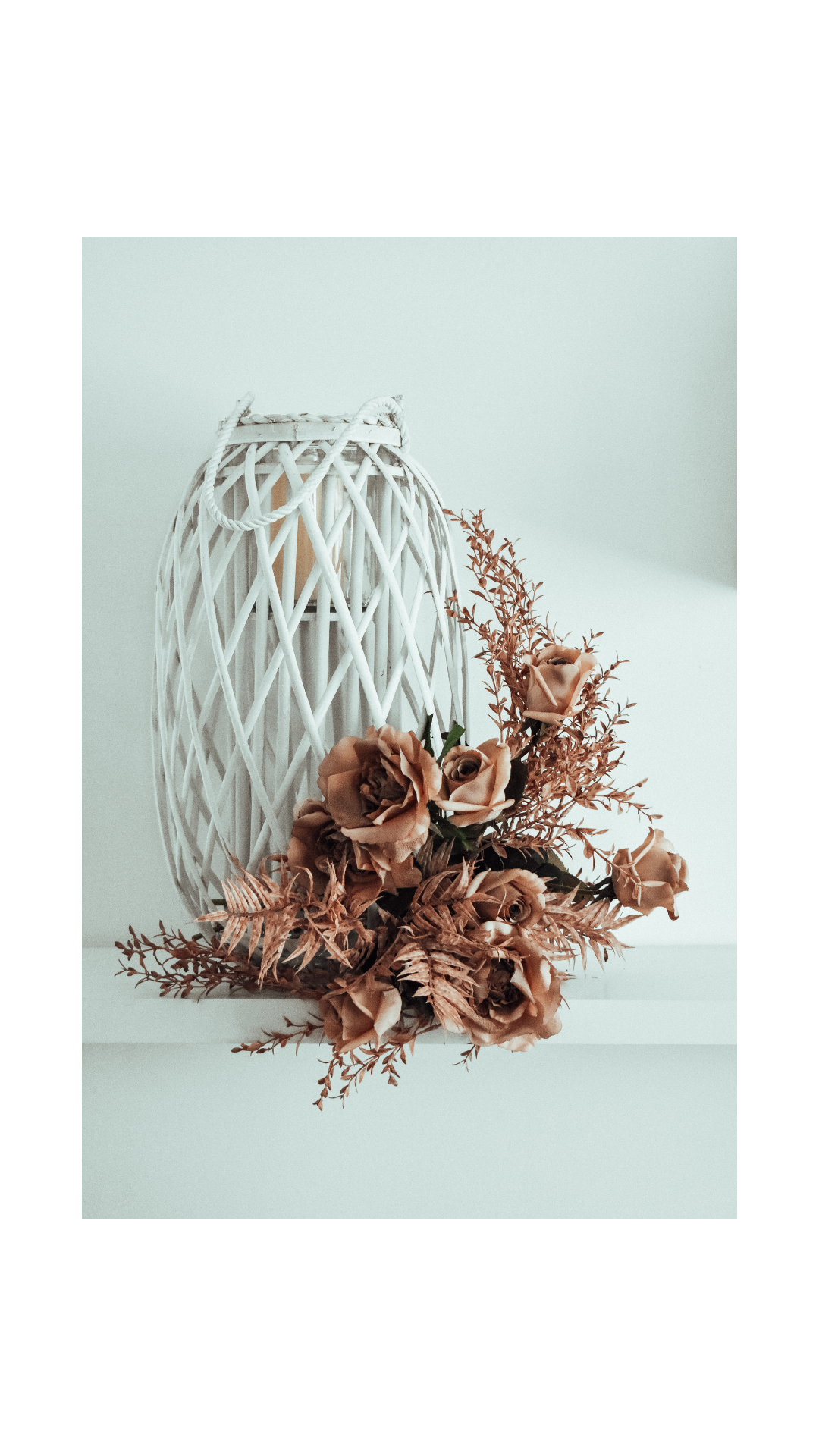 Lantern - White Wicker