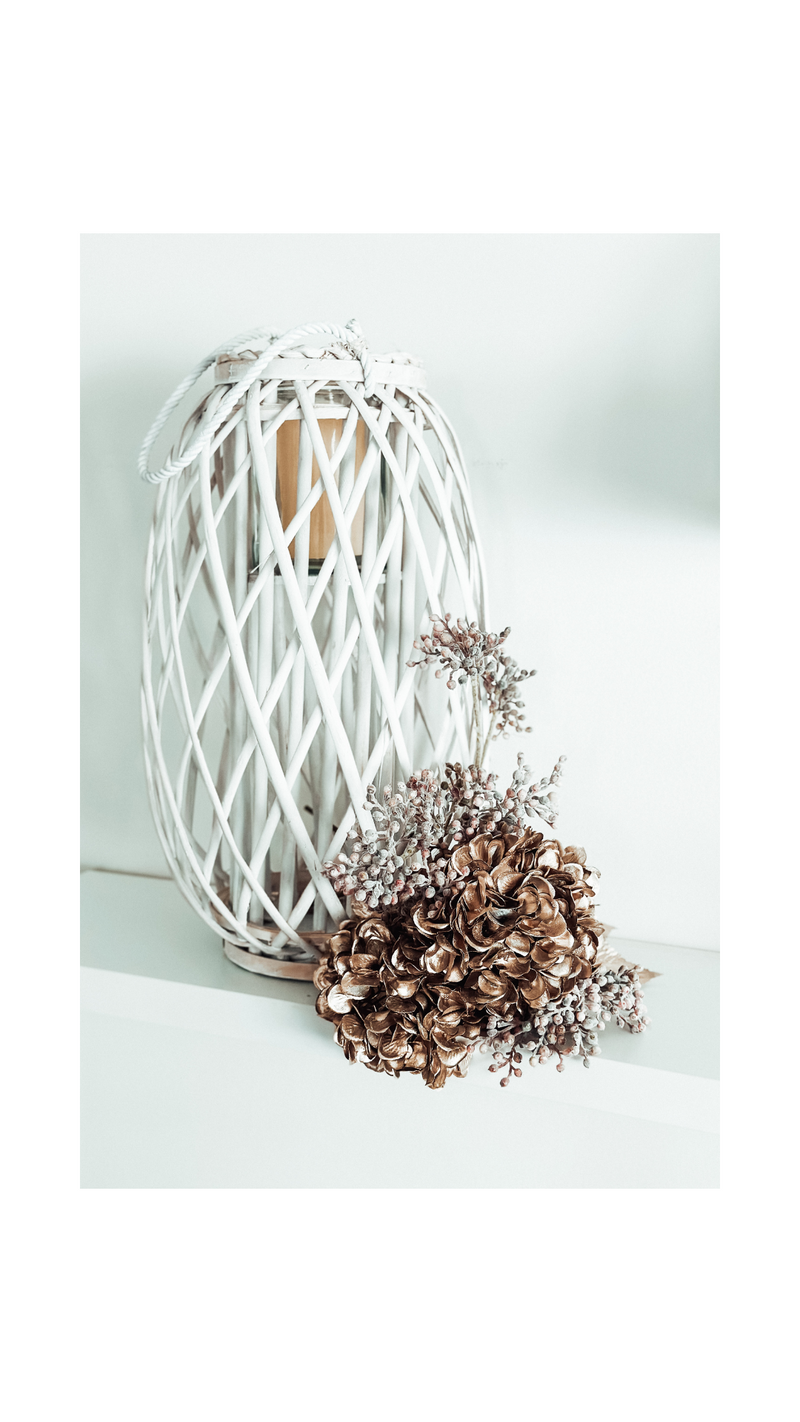 Lantern - White Wicker